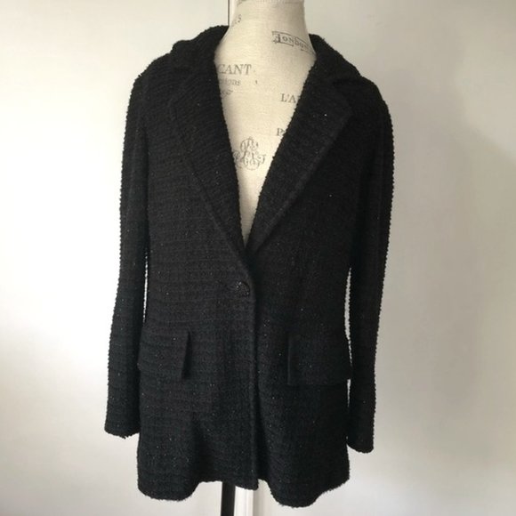 St. John Tweed Sparkle Cardigan Sweater Blazer